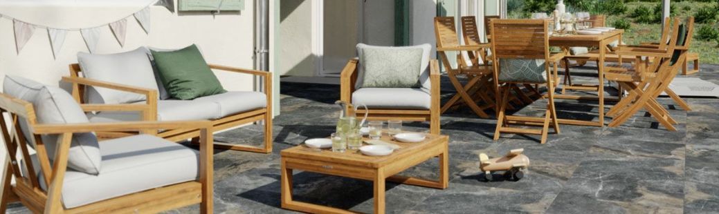 Lesena vrtna garnitura: izbira, postavitev in vzdrževanje za leta uporabe