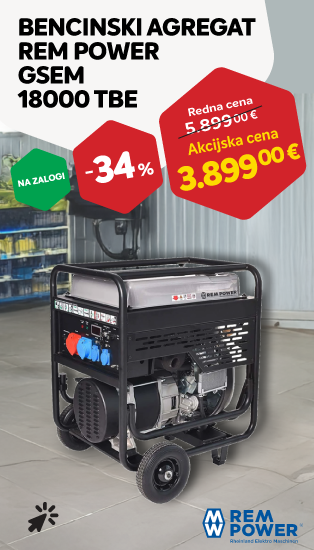 Akcija - BENCINSKI AGREGAT REM POWER GSEM 18000 TBE - 34%