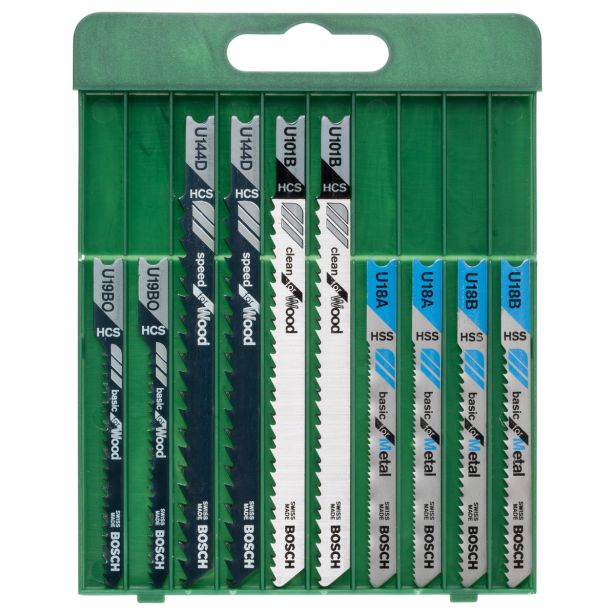 LIST VBODNE ŽAGE BOSCH 10-DELNI KOMPLET LISTOV ZA VBODNO ŽAGO U-STEBLO