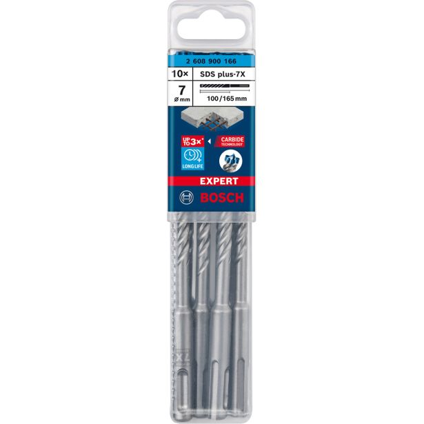 10-DELNI KOMPLET UDARNIH SVEDROV EXPERT SDS PLUS-7X, 7 X 100 X 165 MM