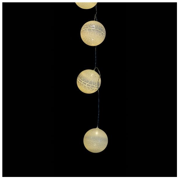 LUČKE MQ 10 LED KROGLE TOPLO BELE FI 8 CM BATERIJSKE