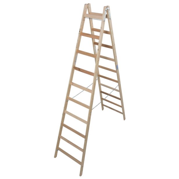 PROSTOSTOJEČA LESTEV KRAUSE 10 STOPNIČNA LESENA