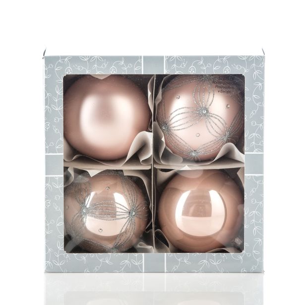 STEKLENA BUNKA GLOSSTYLE 100 MM 4/1 ROZA 2 Z IN 2 BREZ DEKORJA