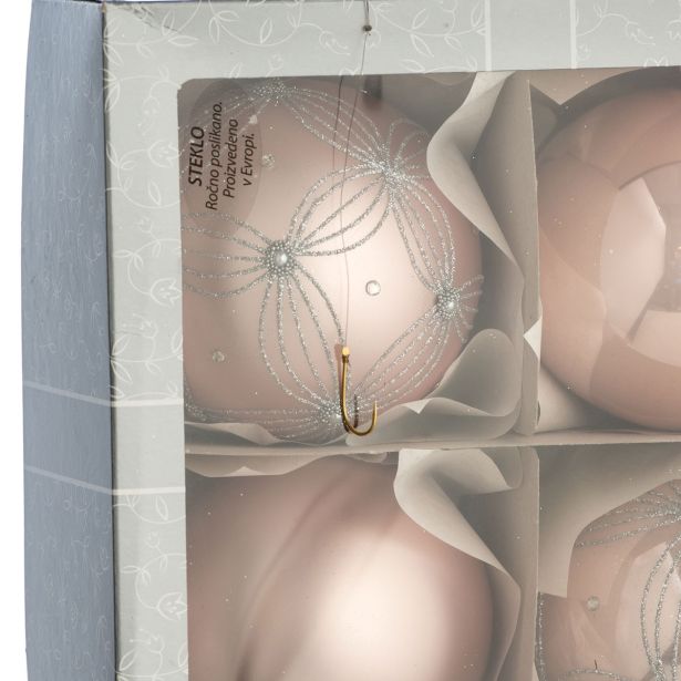 STEKLENA BUNKA GLOSSTYLE 100 MM 4/1 ROZA 2 Z IN 2 BREZ DEKORJA