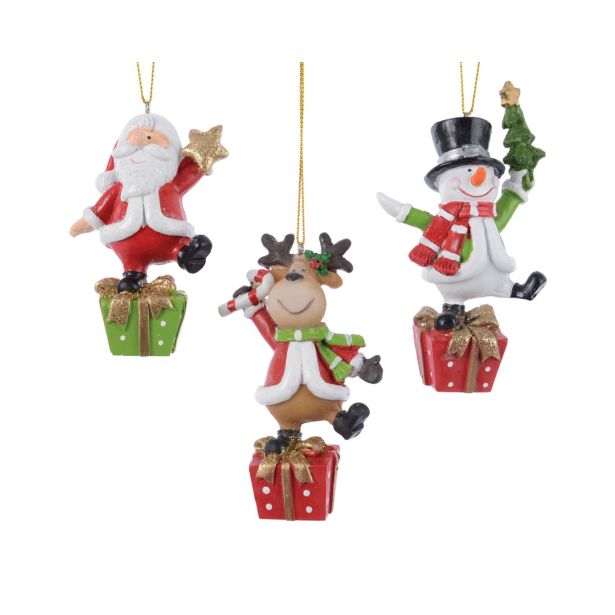 OKRASEK ZA JELKO 11 CM DARILO SORT BOŽIČEK, SNEŽAK, JELENČEK