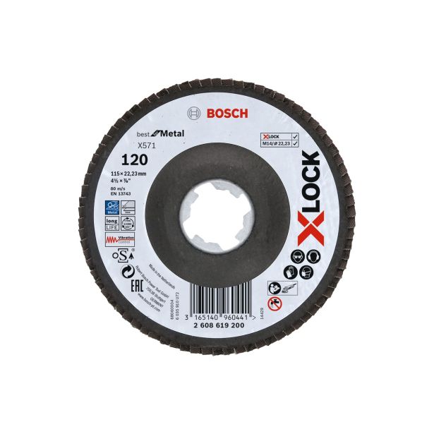 LAMELNI BRUSNI DISK POŠ. BOSCH 115X22.23MM G120 X-LOCK X571 ZA KOVINO