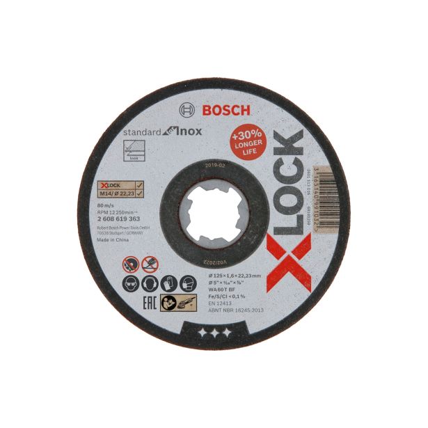 REZALNA PLOŠČA ZA RF BOSCH 125X1.6MM T41, RAVNA X-LOCK