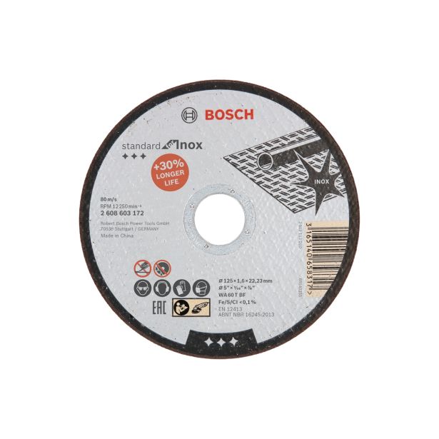 REZALNA PLOŠČA ZA RF BOSCH 125X1.6X22.23 MM WA 60 T BF