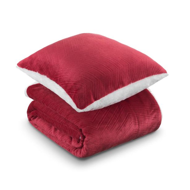 DEKORATIVNA ODEJA DORMEO 130X190 IN VZGLAVNIK RDEČA WARM HUG