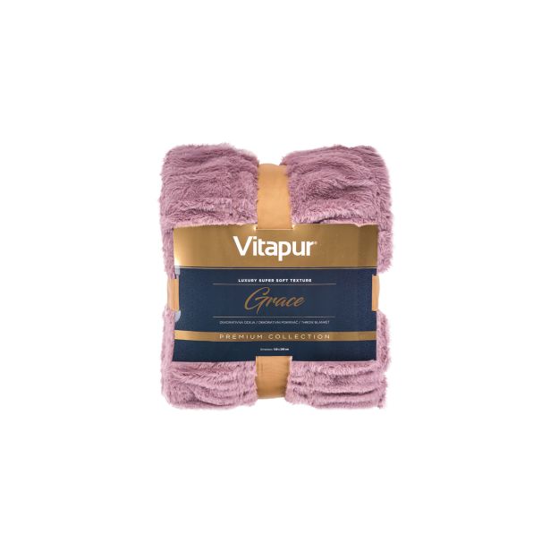 DEKORATIVNA ODEJA VITAPUR 130X200CM GRACE , ROZA