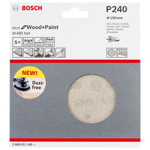 BRUSNA MREŽA BOSCH 150MM G240 M480 ZA LES, LAK, OMET