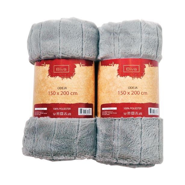 DEKORATIVNA ODEJA BIVA 150X200 CM BRIGITE SIVE BARVE