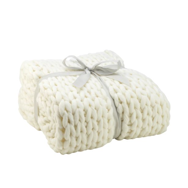 DEKORATIVNA ODEJA MQ 150X200 CM PLETENA KREM