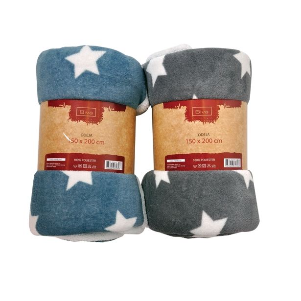 DEKORATIVNA ODEJA BIVA 150X200 CM ZVEZDICE RAZLIČNE BARVE