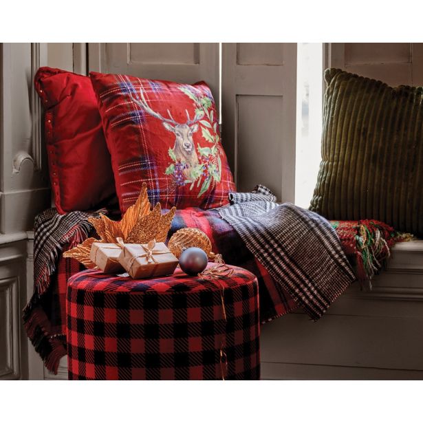 ODEJA 150X200 CM, KARO RDEČ FLANELA