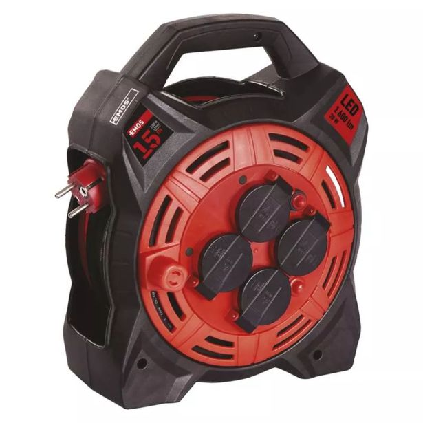 ROLETA - PVC VODNIK EMOS 15M H07RN-F 3X1.5 4XVTIČ. Z LED REF.20W, 1600LM