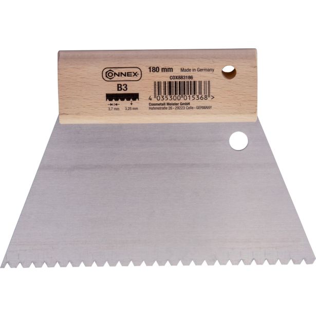 ZOBATA LOPATICA ZA LEPILO CONEX 180 MM ZOB B3 3,7X3,25 MM