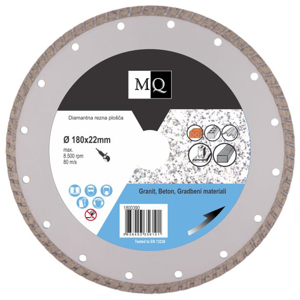 DIAMANTNA REZALNA PLOŠČA MQ 180X22X7 MM GRANIT, BETON, STREŠNA OPEKA