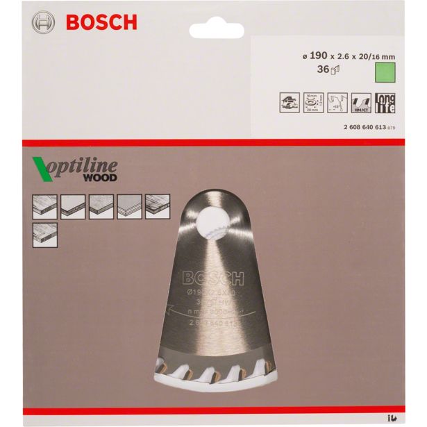 LIST ŽAGE ZA LES WIDIA BOSCH 190X20/16 36Z ATB