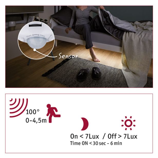 DODATEK ZA LED TRAK 1M 3W Z NOČNIM SENZORJEM WW, 12V, DC