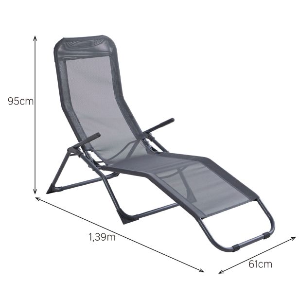 LEŽALNIK IZ TEKSTILENA KROMA SPA TEMNO SIV