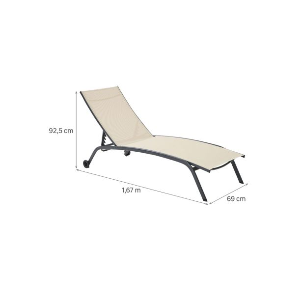 1PX LEŽALNIK RIVERA STEEL STACK TEXT 2X1 4 POLOŽAJI BEŽ