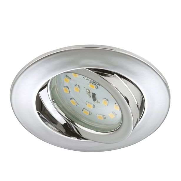 VGRADNA STROPNA SVETILKA PRISMA 1X5W LED,FI=82MM,GIBLJIVA KROM, OKR., IP23