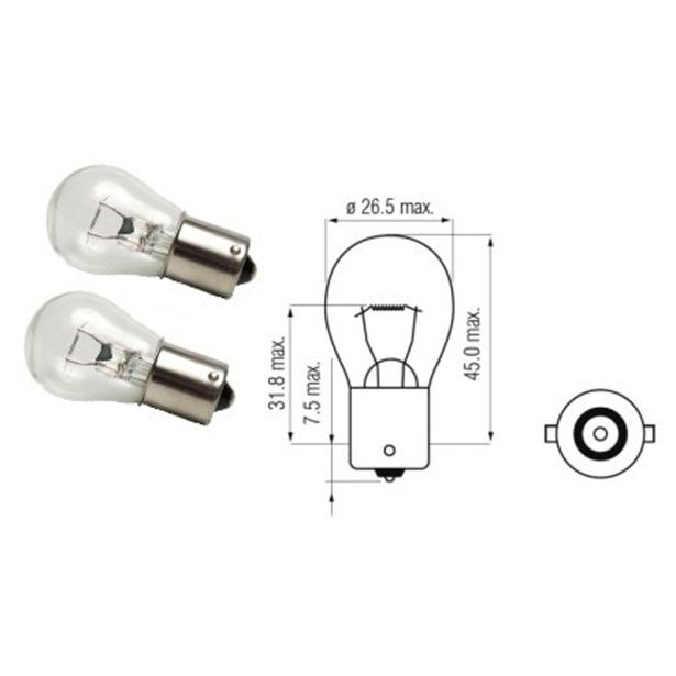AVTOMOBILSKE ŽARNICE CARCOMMERCE 2-DELNI SET BA15S, 12V, 21W