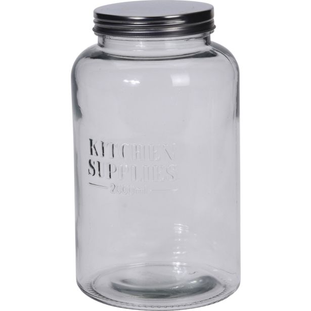 POSODA ZA SHRANJEVANJE 2 L STEKLENA S POKROVOM