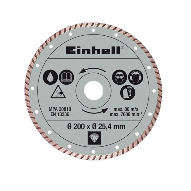 DIAMANTNA REZALNA PLOŠČA EINHELL 200X25.4 MM MARMOR, BETON, GRANIT