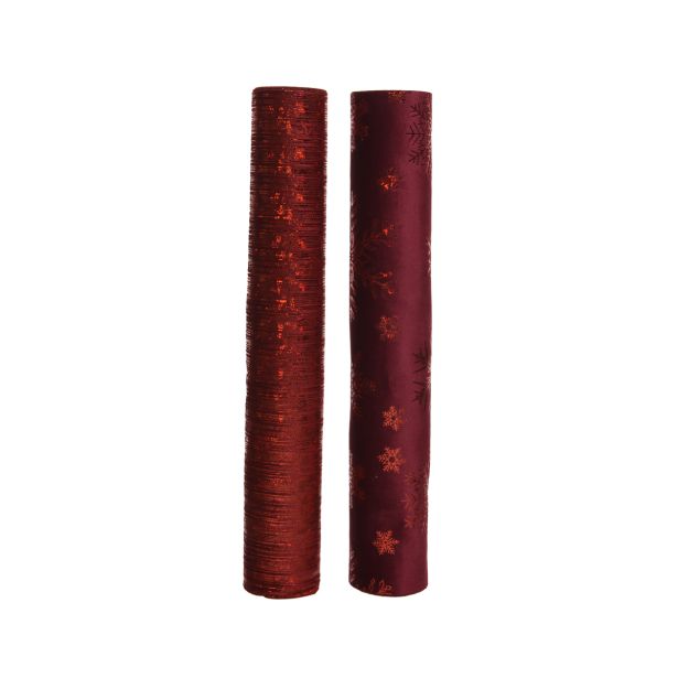 NAMIZNI TEKAČ 200X35 CM, V ROLI RDEČ Z BLEŠČICAMISORT