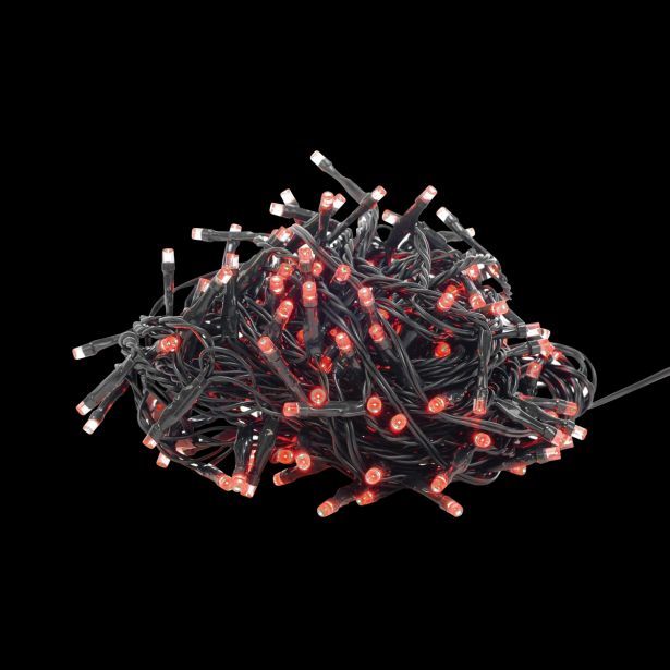 208 LED TOPLO RDEČIH LUČK Z  RAZLIČNIMI PROGRAMI UTRIPANJA