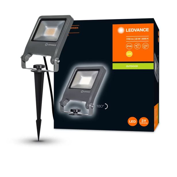 LED ZUNANJI REFLEKTOR LEDVANCE 20W ENDURA GARDEN DG WW TEMNO SIVI