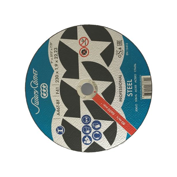 REZALNA PLOŠČA ZA JEKLO SWATYCOMET-P 230X1.9X22.23 MM A60T-BF SAMO JEKLO