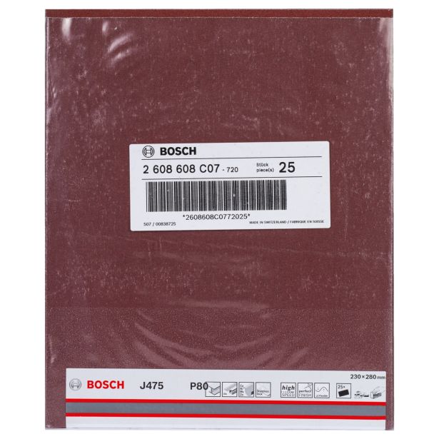 BRUSNI PAPIR FORMAT BOSCH 230X280 MM P80 J475 FLEKSIBILNO PLATNO