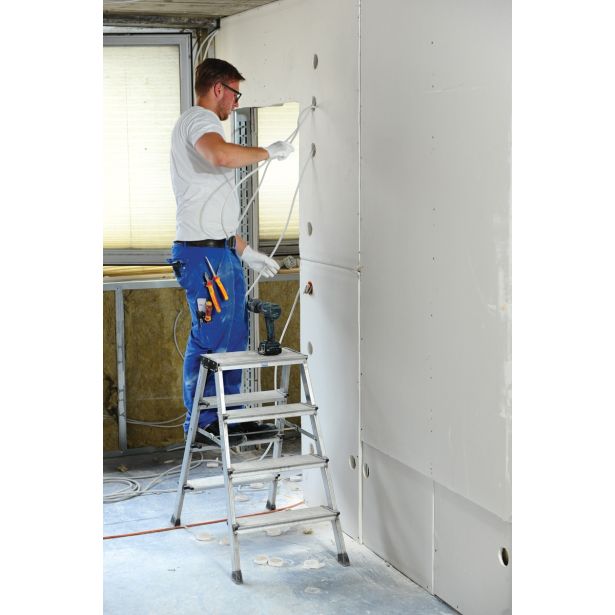 PROSTOSTOJEČA LESTEV KRAUSE MONTO DOPPLO 2X4 STOPNIC 0.85M DELOVNA VIŠINA 2.4M