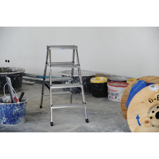 PROSTOSTOJEČA LESTEV KRAUSE MONTO DOPPLO 2X4 STOPNIC 0.85M DELOVNA VIŠINA 2.4M