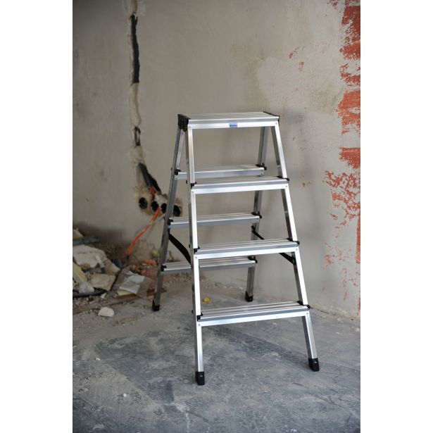 PROSTOSTOJEČA LESTEV KRAUSE MONTO DOPPLO 2X4 STOPNIC 0.85M DELOVNA VIŠINA 2.4M