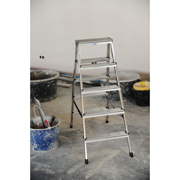 PROSTOSTOJEČA LESTEV KRAUSE MONTO DOPPLO 2X5 STOPNIC 1.05M DELOVNA VIŠINA 2.65M
