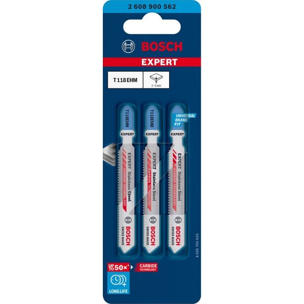 3-DELNI KOMPLET LISTOV ZA VBODNO ŽAGO T 118 EHM EXPERT 'STAINLESS STEEL'