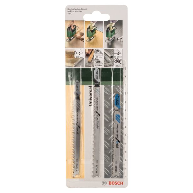LIST VBODNE ŽAGE BOSCH 3-DELNI KOMPLET LISTOV ZA VBODNO ŽAGO T-STEBLO