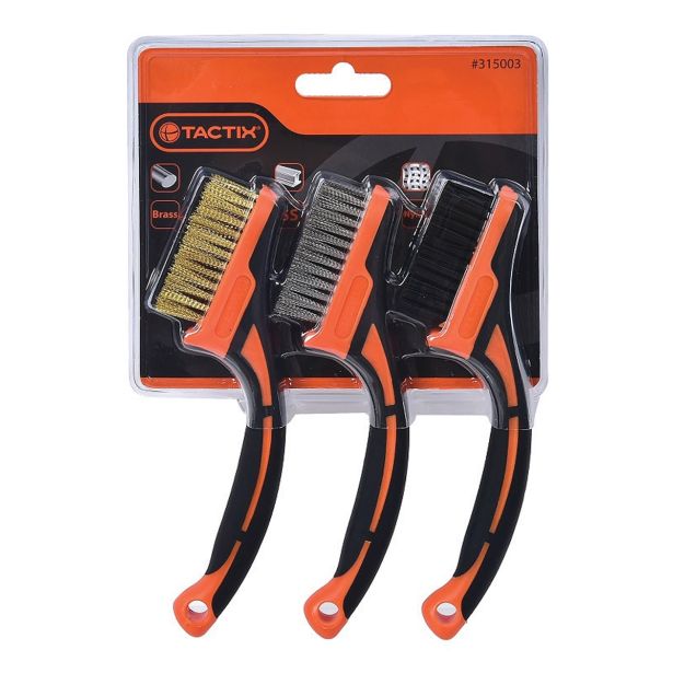 ROČNA ŽIČNA ŠČETKA TACTIX 3-DELNI SET MINI ŽIČNIH ŠČETK