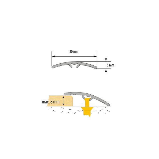 NIVOJSKI ALU PROFIL CEZAR 30MM 0.9M ZLAT