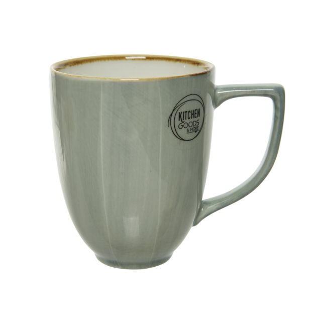 LONČEK DECORIS 310 ML LIST ZELEN/MODER PORCELAN