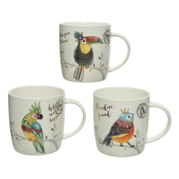 LONČEK DECORIS 340 ML PTICE