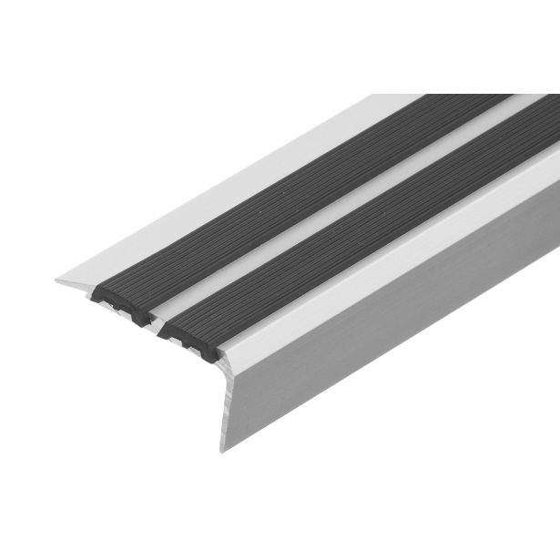 STOPNIŠČNI ALU PROFIL CEZAR 35X19MM 0.9M SREBRN Z GUMO