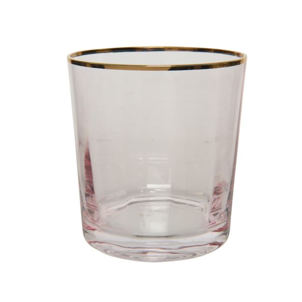 KOZAREC ZA VODO/SOK DECORIS 378 ML, ROZA BARVE Z ZLATIM ROBOM