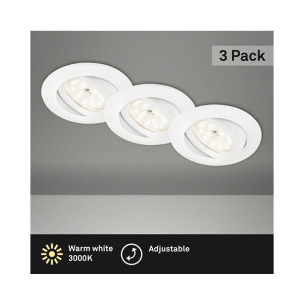 VGRADNA STROPNA SVETILKA PRISMA 3X5W FI=75MM WW BELA, GIBLJIV.