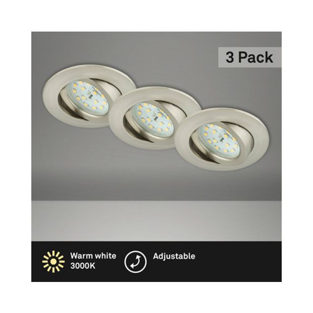 VGRADNA STROPNA SVETILKA PRISMA 3X5W FI=75MM WW NIKEL MAT, GIBLJIV.