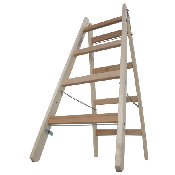 PROSTOSTOJEČA LESTEV KRAUSE 4 STOPNIČNA LESENA